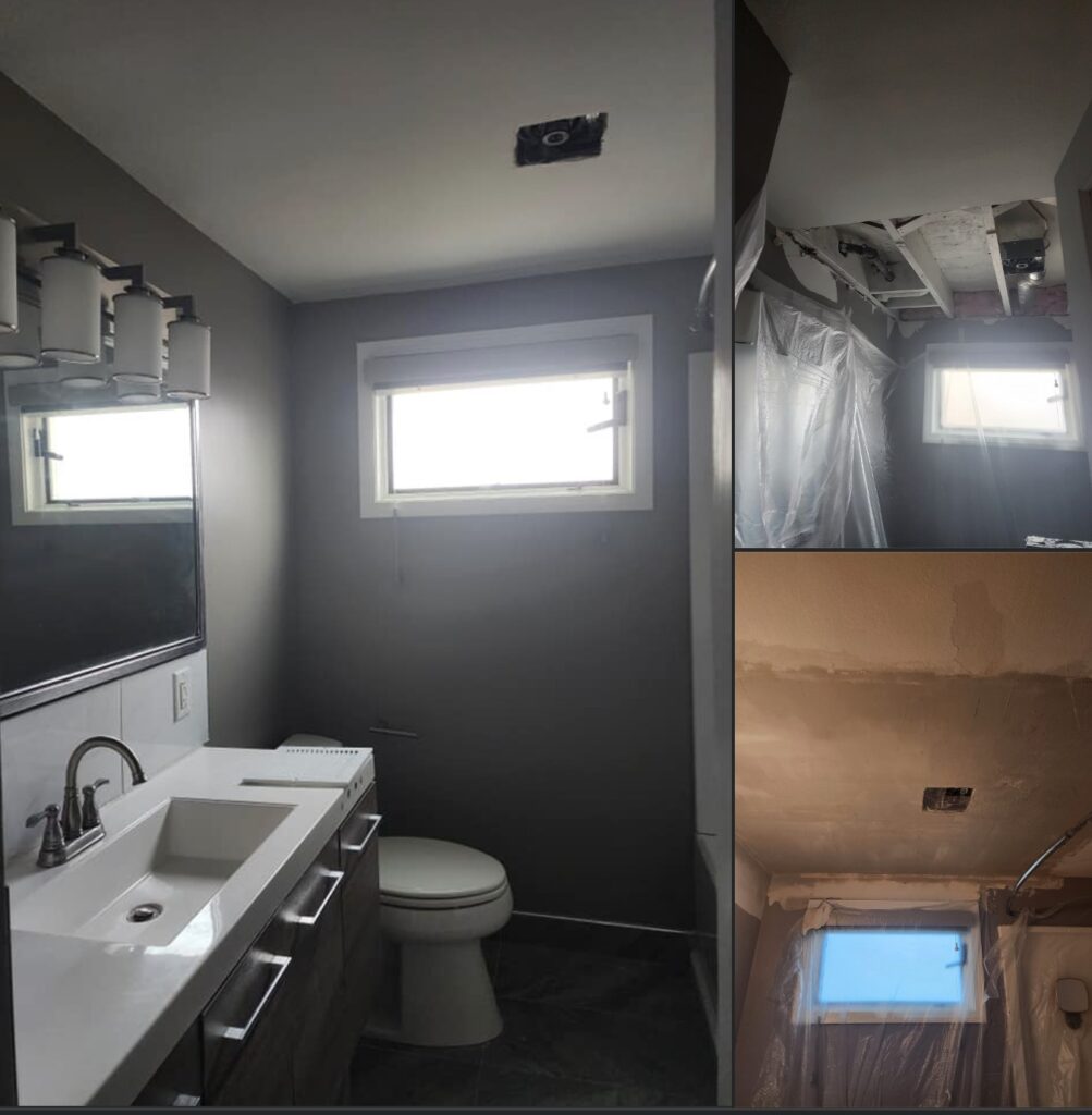 Bathroom Ceiling Water Damage Repair & Painting