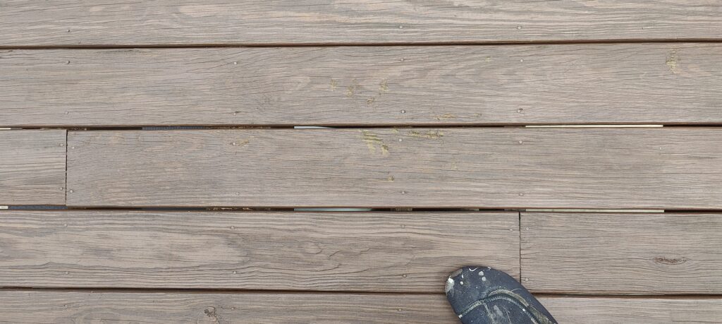 stain pealing off deck