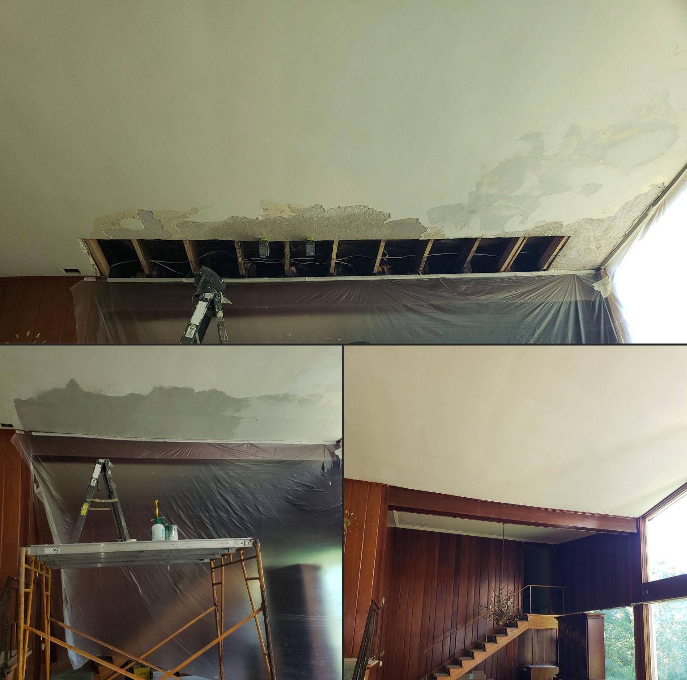 Water Damage Plaster Ceiling Repair Snyder NY – The “Buterfly House”