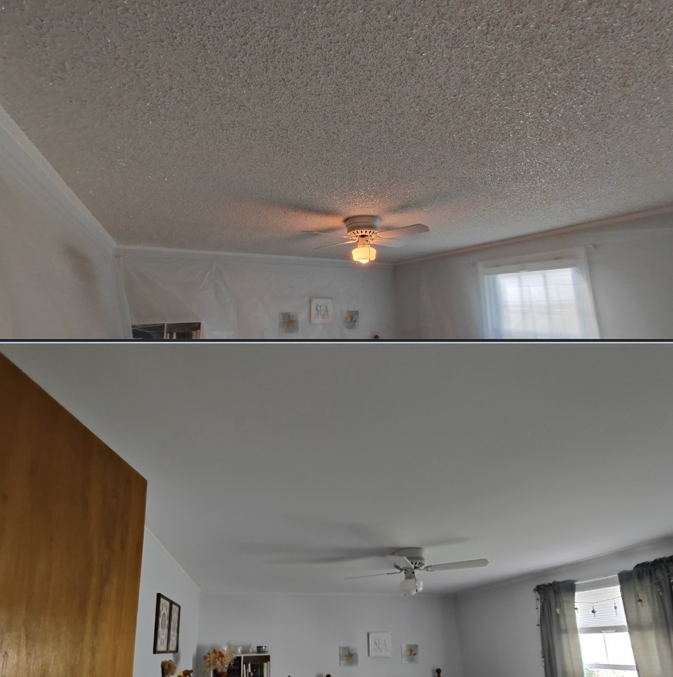 Popcorn ceiling removal in Lancaster NY.