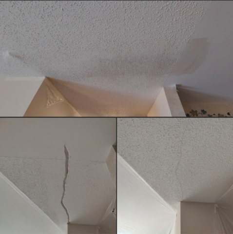 Popcorn ceiling crack repair