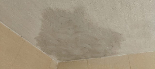 Sand Swirl plaster ceiling patch