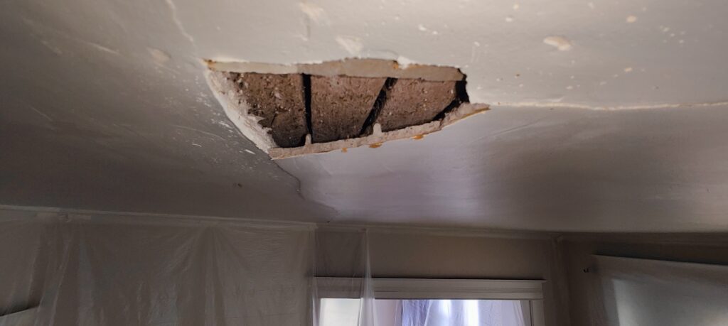 plaster ceiling damage