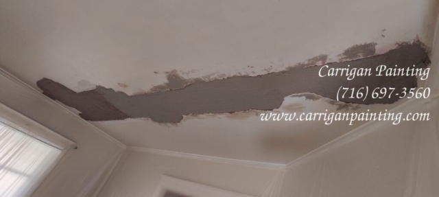Plaster basecoat ceiling patch