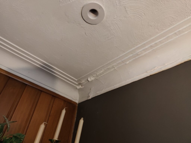 water damage plaster crown