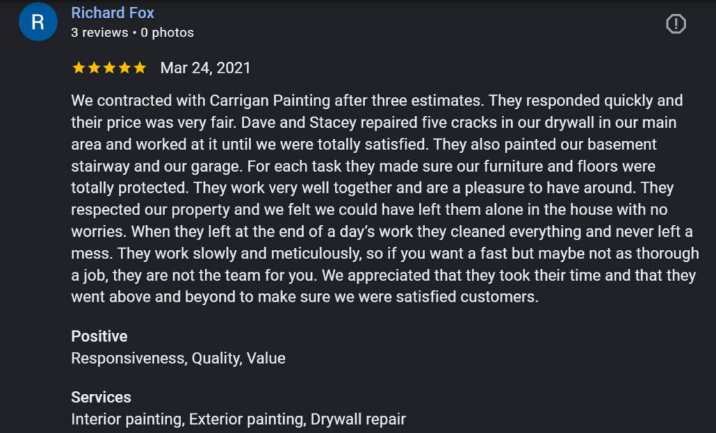 Carrigan Painting's Reviews 8 Carrigan Painting's Reviews