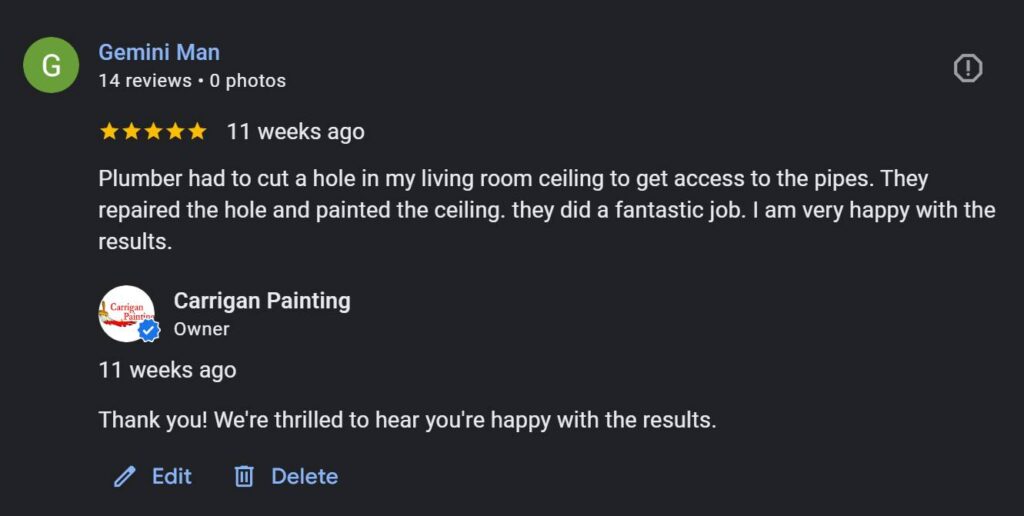 Carrigan Painting's Reviews 6 Carrigan Painting's Reviews