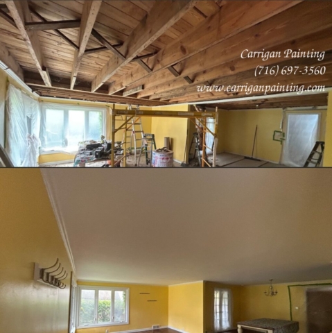 New drywall ceiling installation, finishing and painting in Williamsville NY 14221