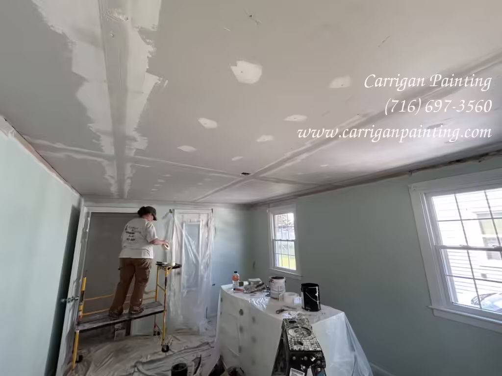 Finishing a New Drywall Ceiling in Tonawanda
