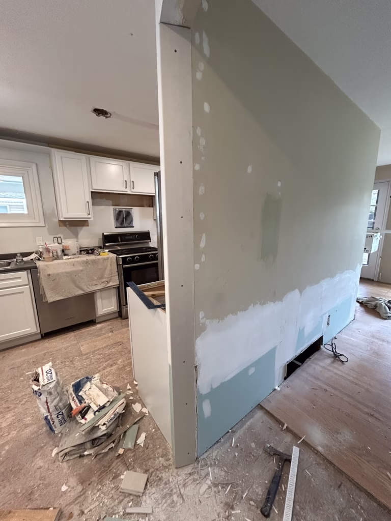 Drywall Restoration and Painting in Green Acres, Tonawanda, NY 7 difficult corner to rebuild.