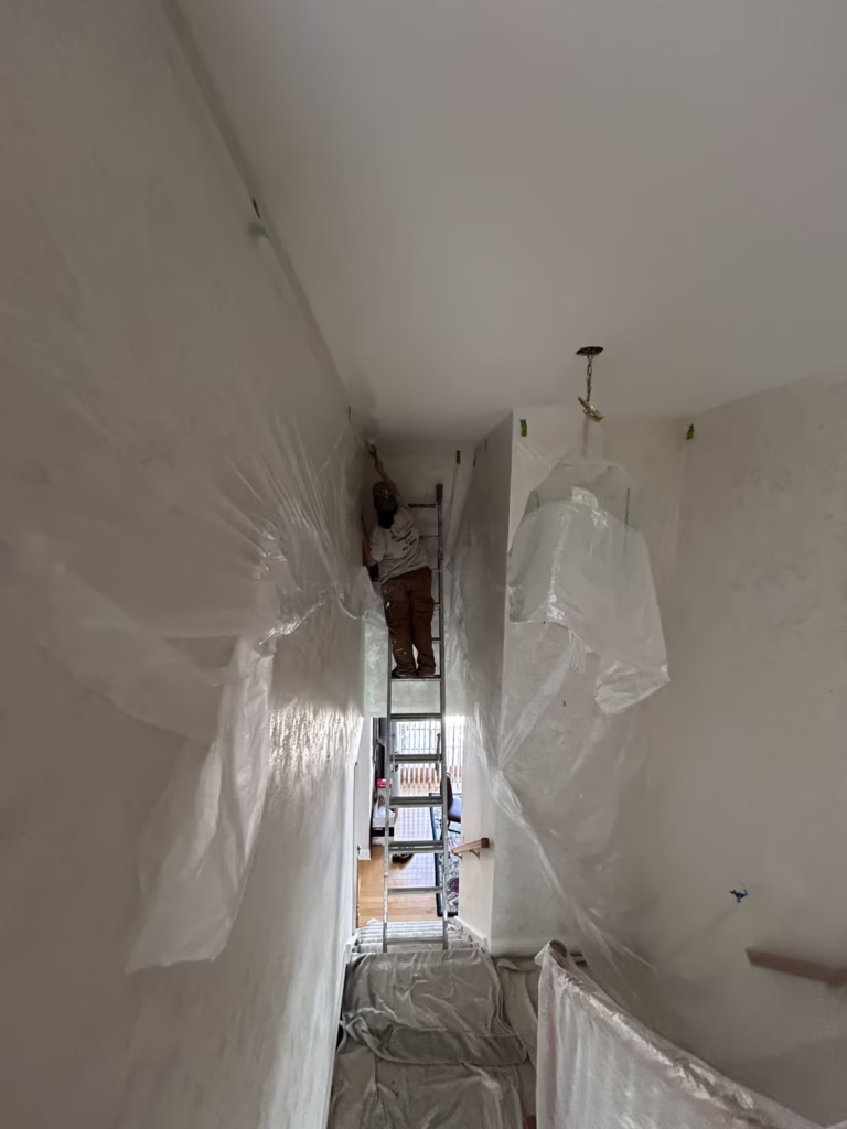 Ceiling Painting in Woodwind Acres, Orchard Park, NY - Part 1 10 stairwell painting in Wood Wind Acres, Orchard Park NY
