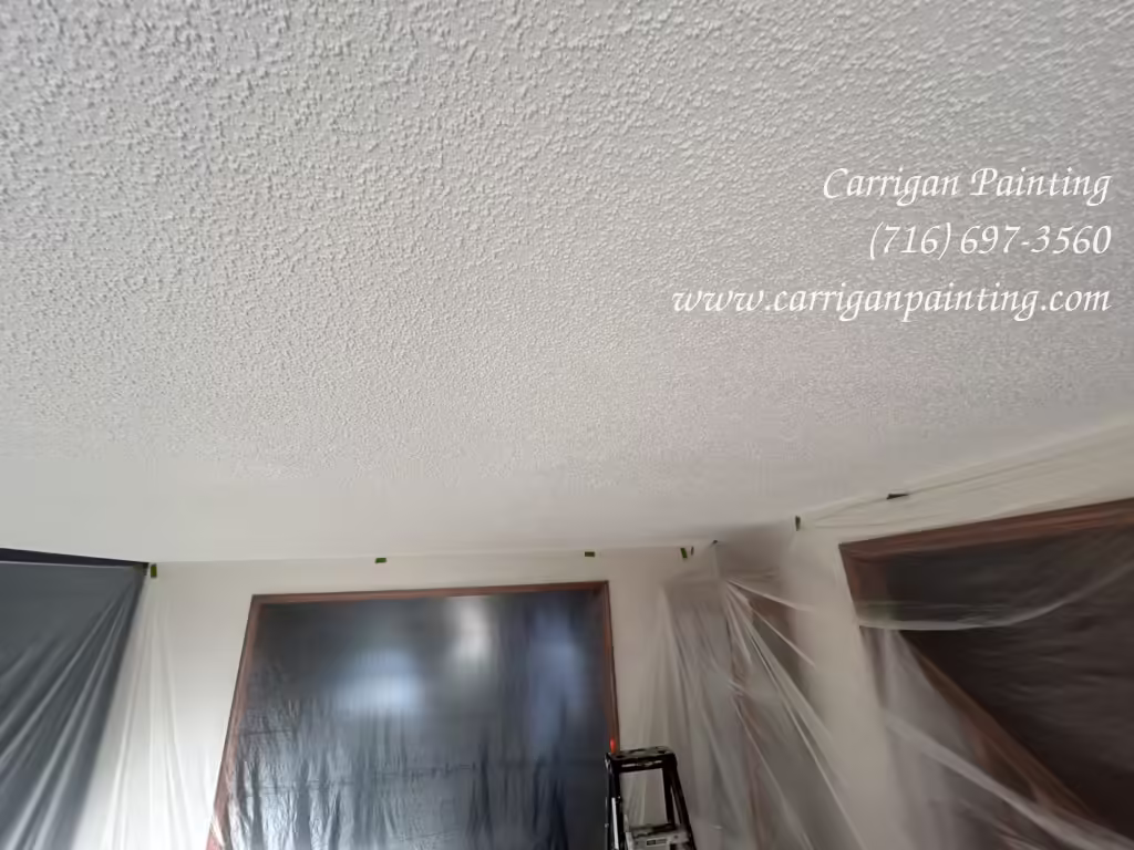 Popcorn Ceiling Repair in Cedar Ridge, West Seneca NY 7 Popcorn ceiling repair and painting in Cedar Ridge, West Seneca NY 14224