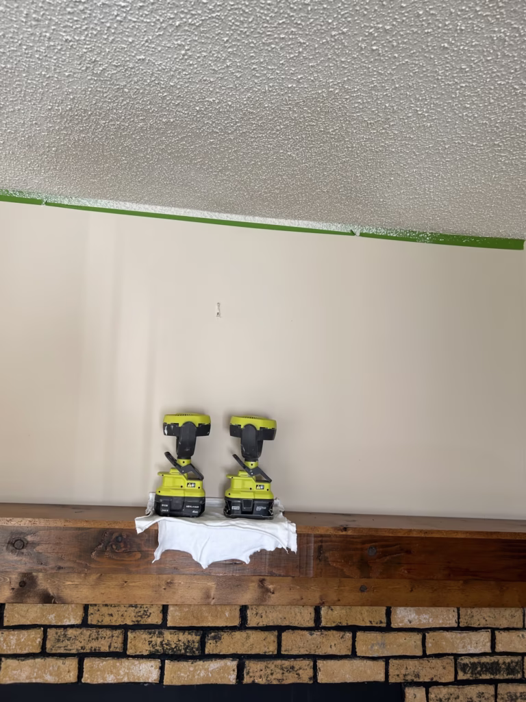 Drying fresh popcorn ceiling texture after repair in Cheektowaga NY 14227