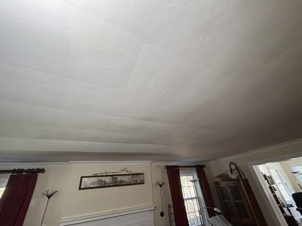 Emergency Plaster Ceiling Replacement in Snyder NY 3 Pillowing effect on plaster ceiling in Snyder NY 14226