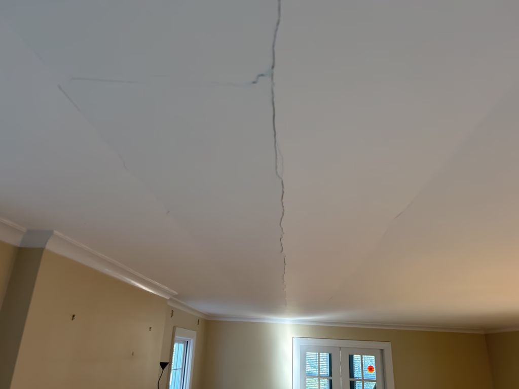 Emergency Plaster Ceiling Replacement in Snyder NY 4 Plaster ceiling bulge in Snyder NY 14226