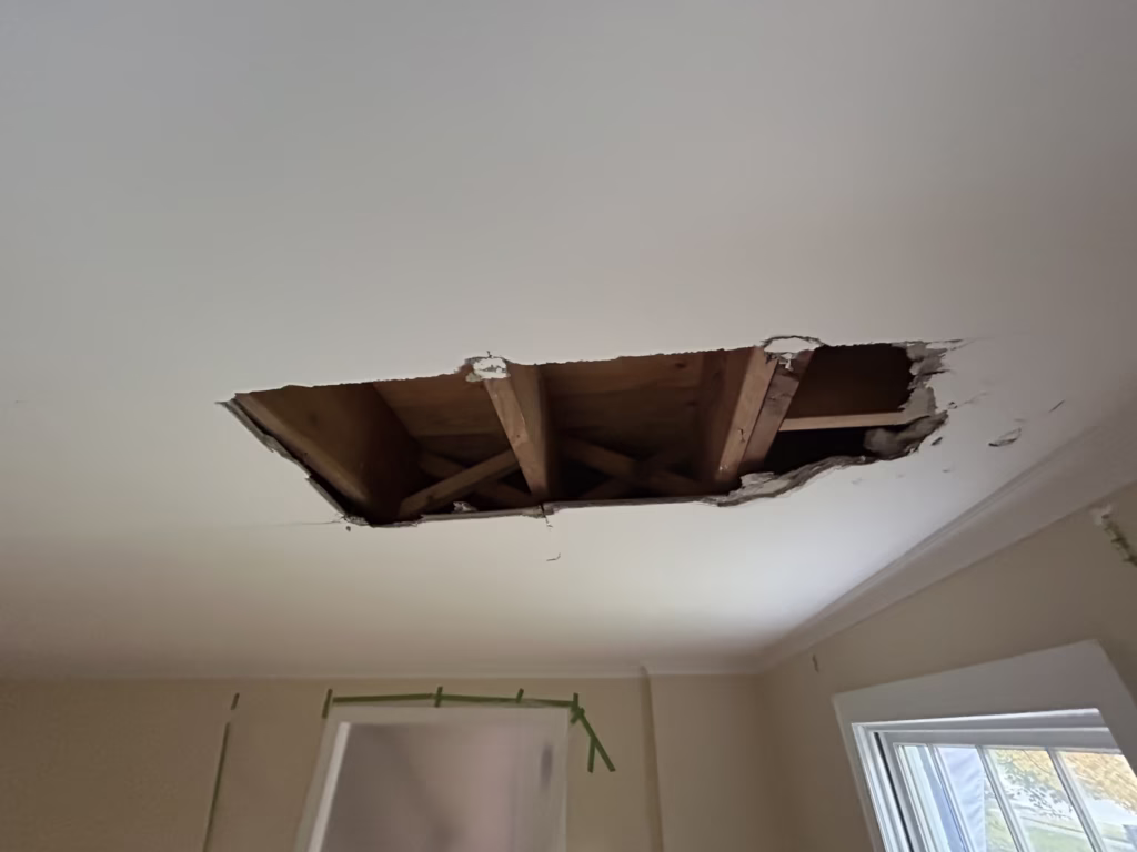 Emergency Plaster Ceiling Replacement in Snyder NY 9 Plaster ceiling removal process in Snyder NY 14226