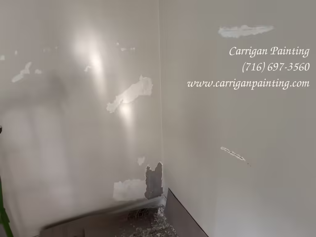 minor water damage to plaster wall in Snyder NY 14226