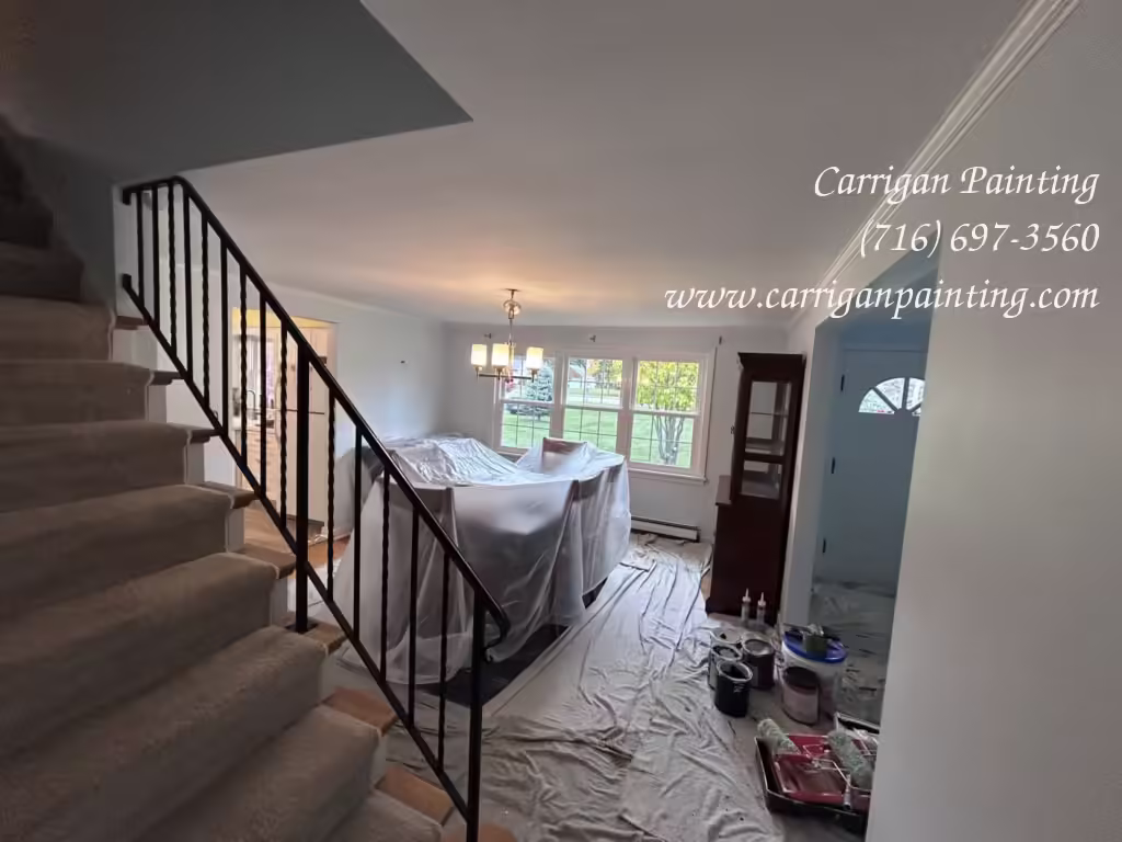 dining room painting of walls and ceiling - before - in West Seneca NY