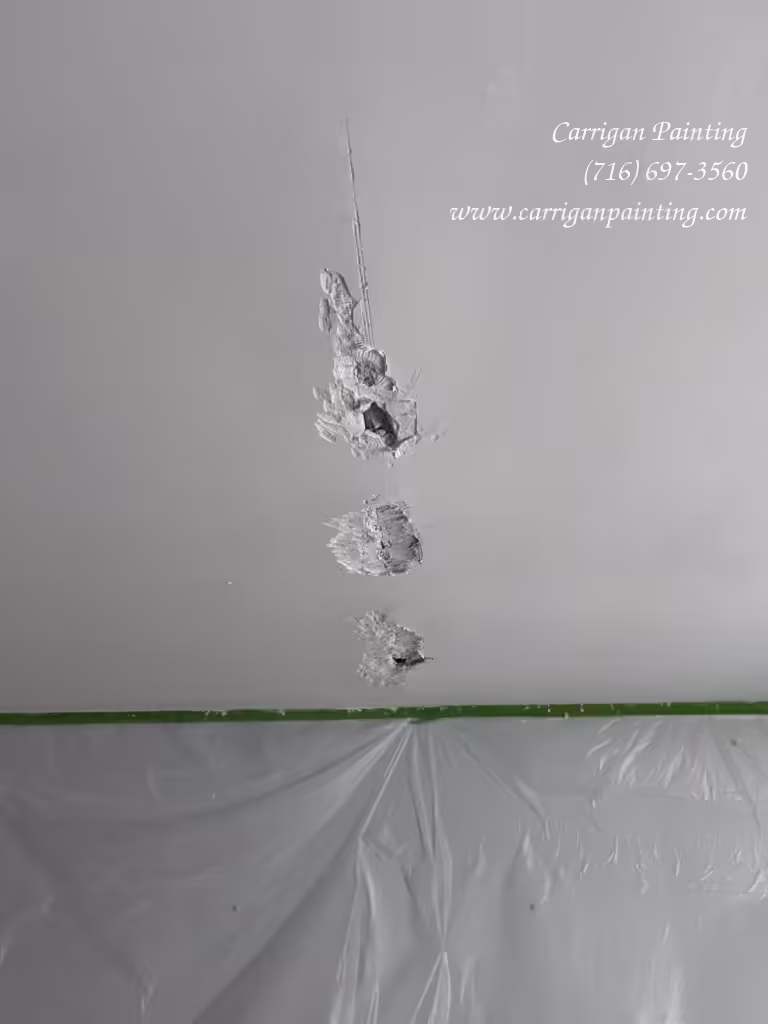 Repairing ugly ridge in skim coated plaster ceiling