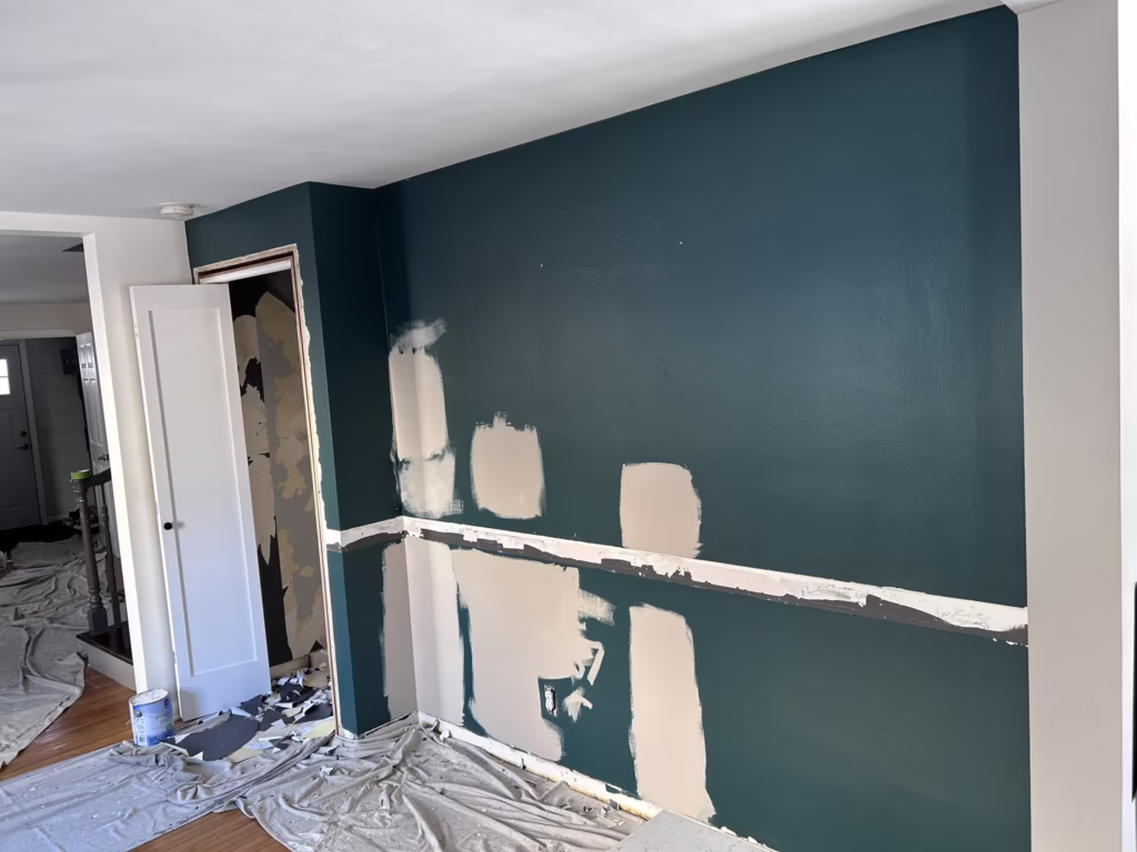 Williamsville, NY 14221, dining room walls prior to skim coating