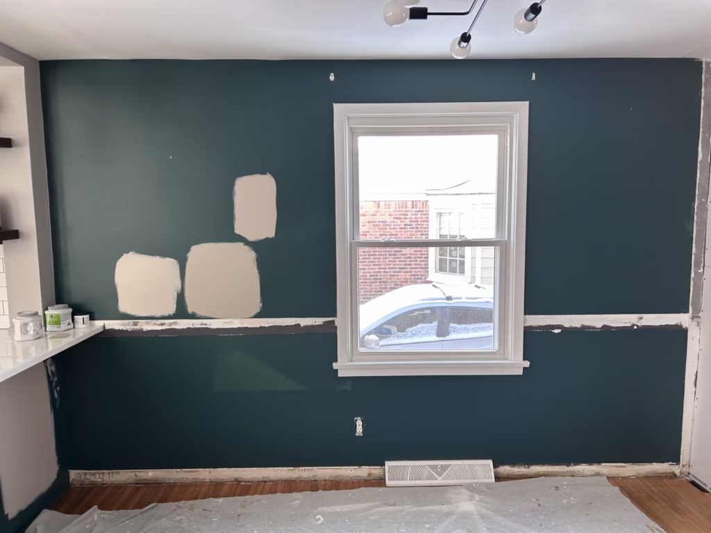Williamsville, NY 14221, dining room walls prior to skim coating