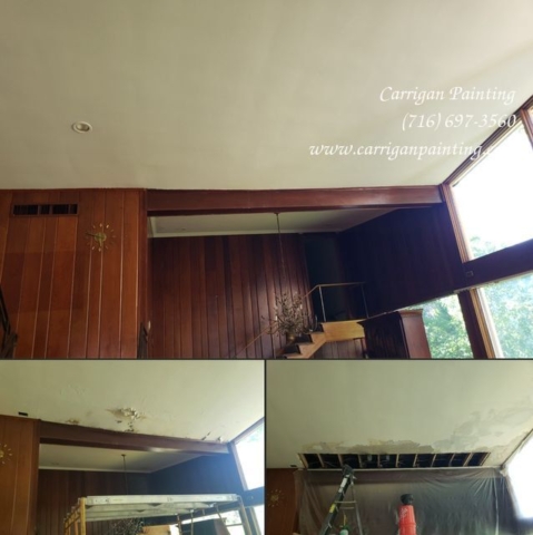 water damage plaster ceiling repair, Amherst NY 2021