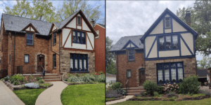 Exterior Tudor House Painting in Kenmore NY. - The Carrigan Archives Exterior Tudor House Painting in Kenmore NY.