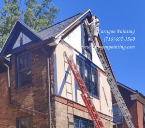 Exterior Tudor House Painting in Kenmore NY. - The Carrigan Archives Exterior Tudor House Painting in Kenmore NY.
