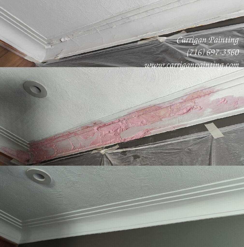 Water Damage plaster cornice repair williamsville ny