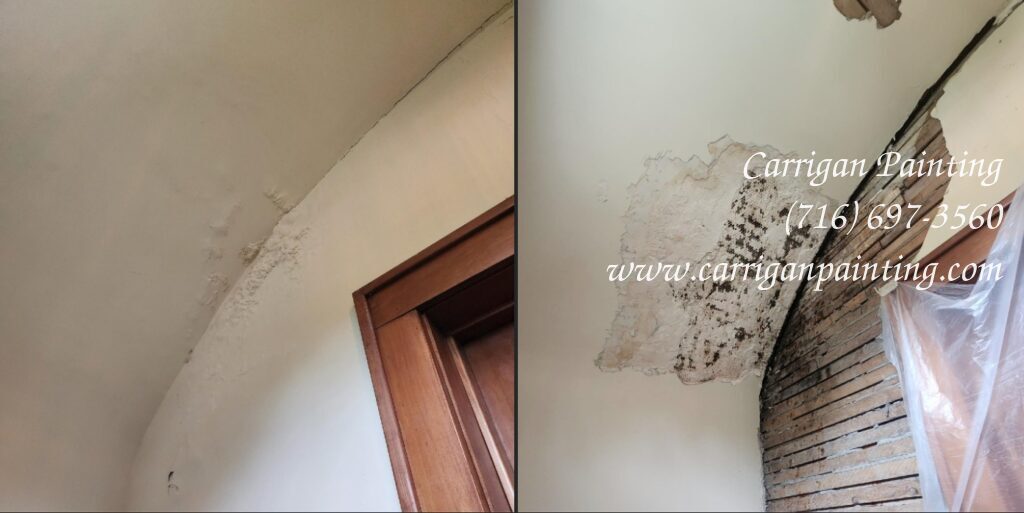 water damage plaster ceiling repair amherst ny