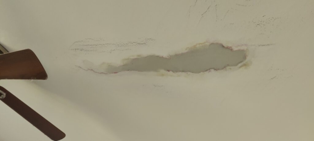 Plaster ceiling patch