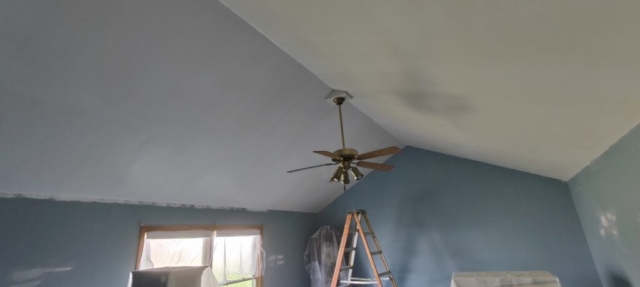 Priming family room ceiling