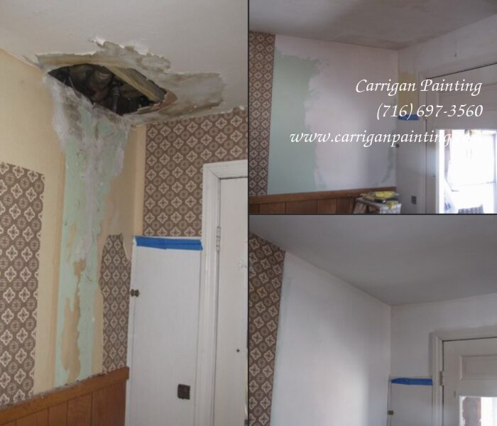 water damage ceiling repair and painting - Clarence Hollow NY