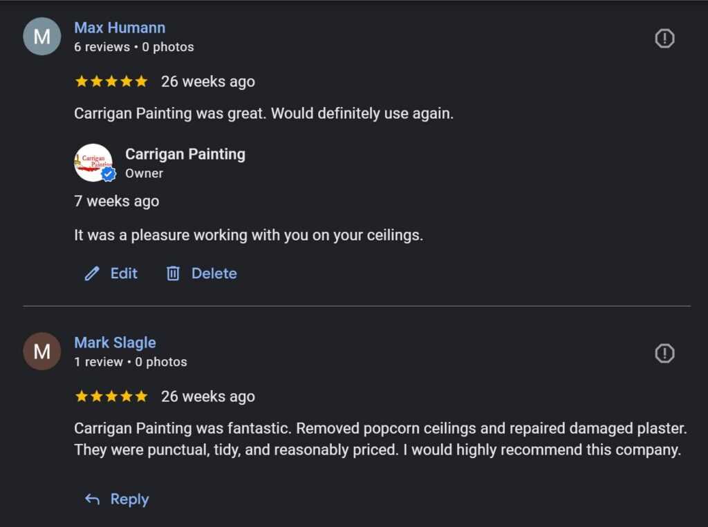 Carrigan Painting's Reviews