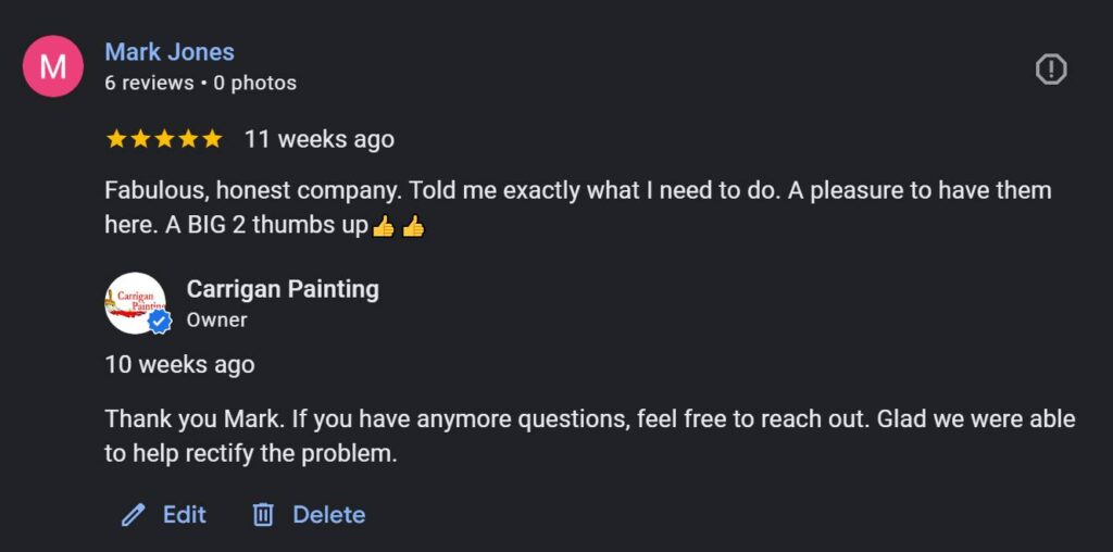 Carrigan Painting's Reviews