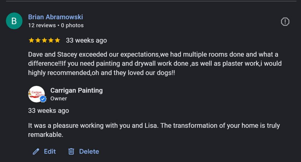 Carrigan Painting's Reviews