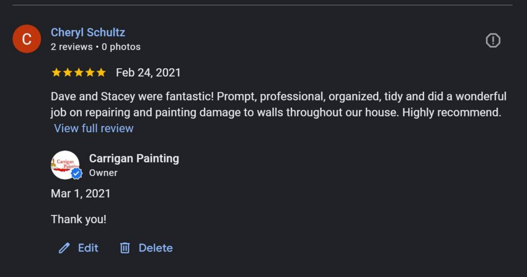 Carrigan Painting's Reviews