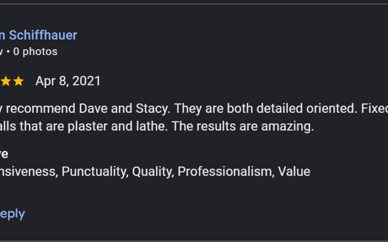Carrigan Painting's Google Reviews