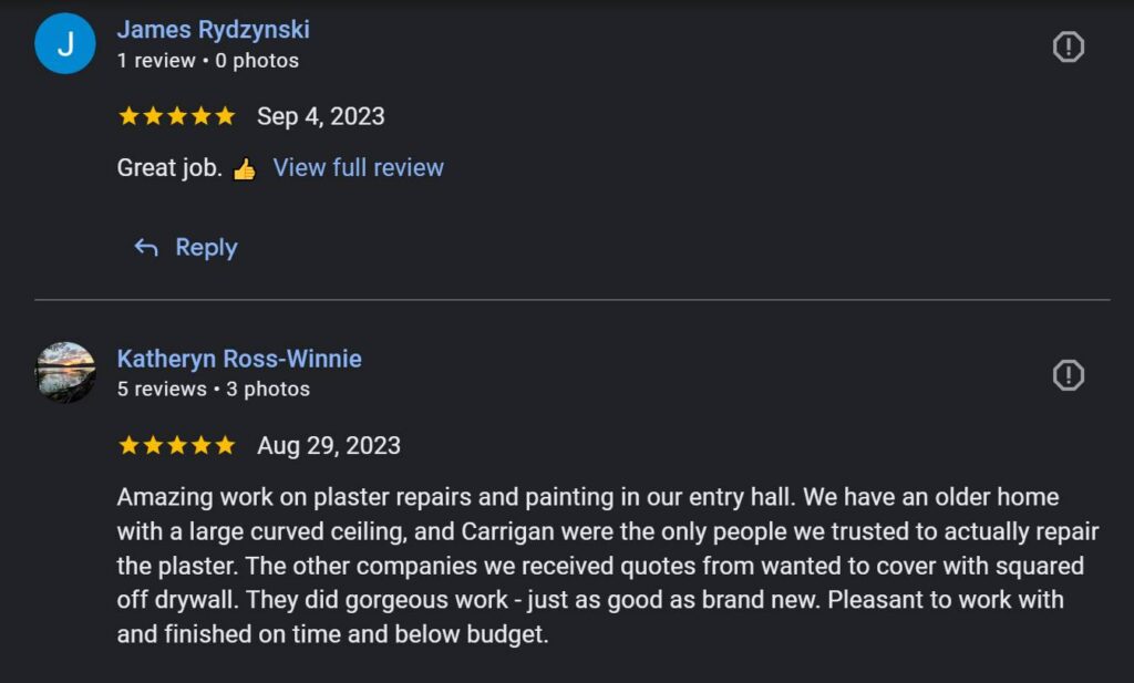 Carrigan Painting's Reviews