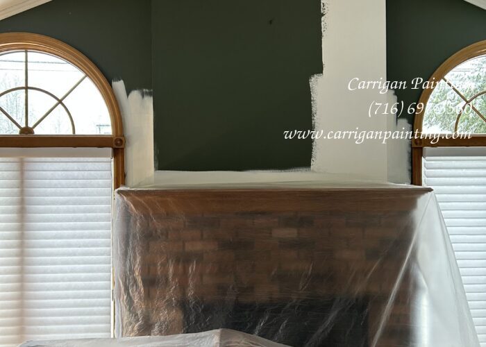 Behr ScuffDefense one coat over dark green