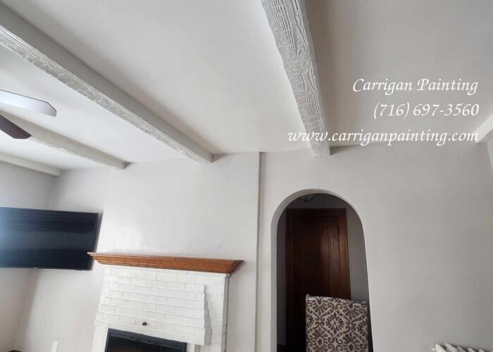 Water Damage Repair from a Roof Leak - The Carrigan Archives Living room ceiling repaired