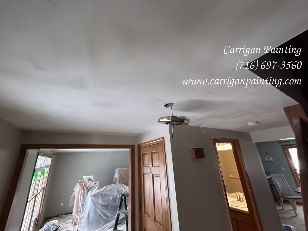 Smooth Ceilings, Rough Problems: Why Some Ceilings Are Failing - The Carrigan Archives Skim coated ceiling in Lancaster NY 14086