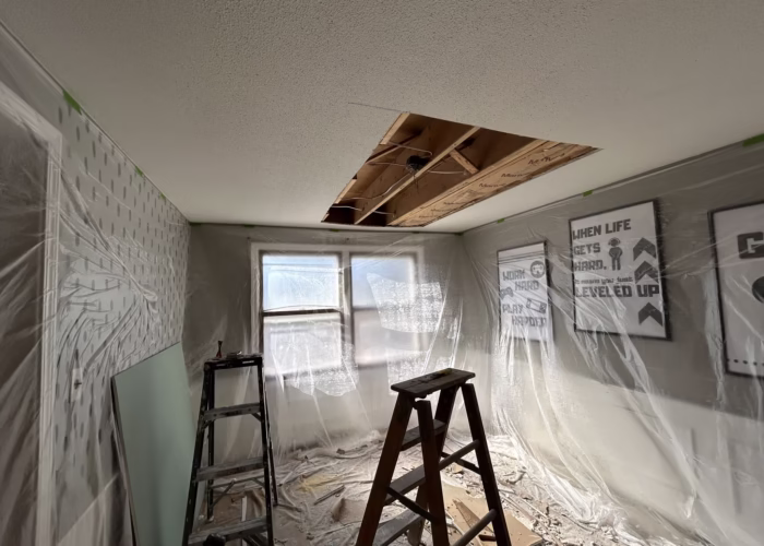 Ceiling repair and painting in Pine Tree Farms, Lancaster NY 14086.