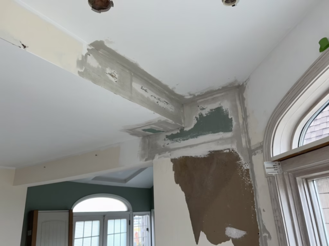 drywall patch in wall and ceiling