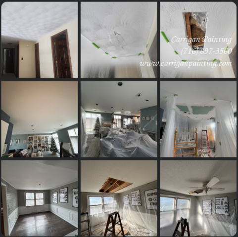 Drywall Ceiling Repair and Painting collage in Williamsville, East Amherst and Lancaster