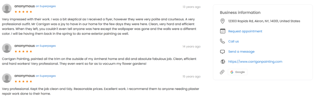Carrigan Painting's Reviews
