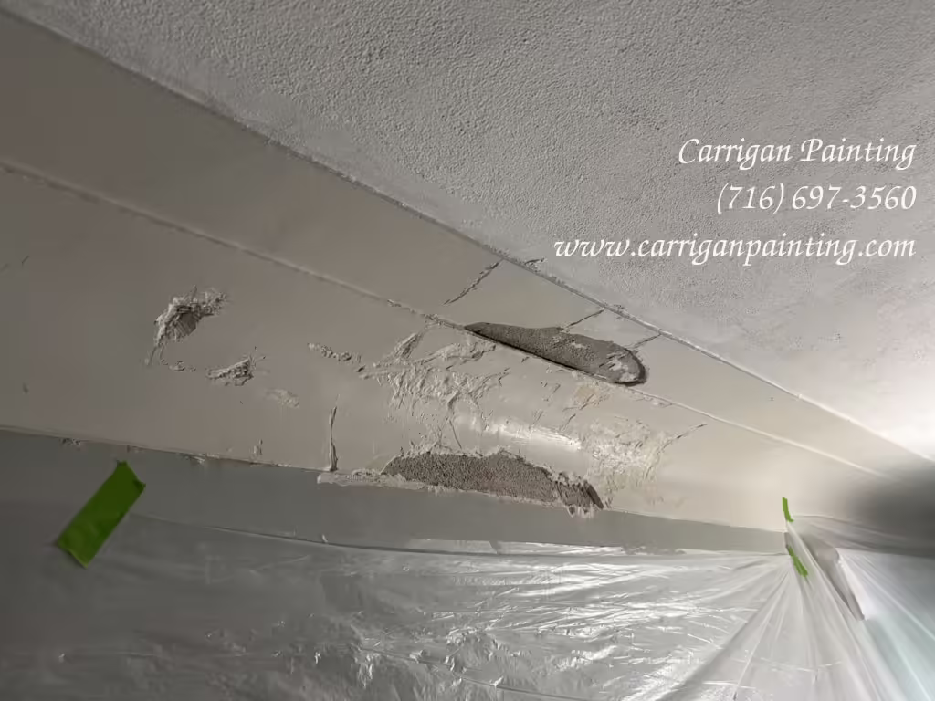 plaster cornice being repaired