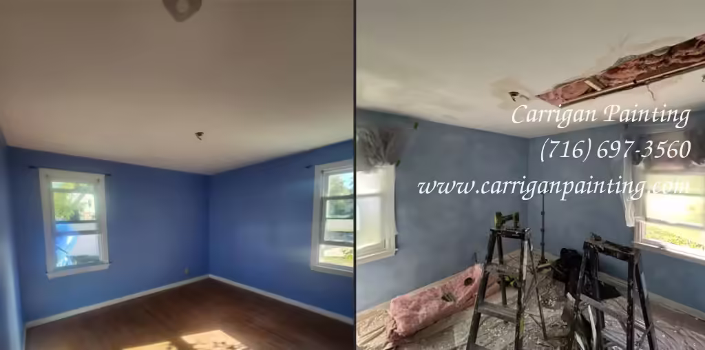 Bathroom & Bedroom Painting After Ceiling Repair in Kenmore NY – Part 2