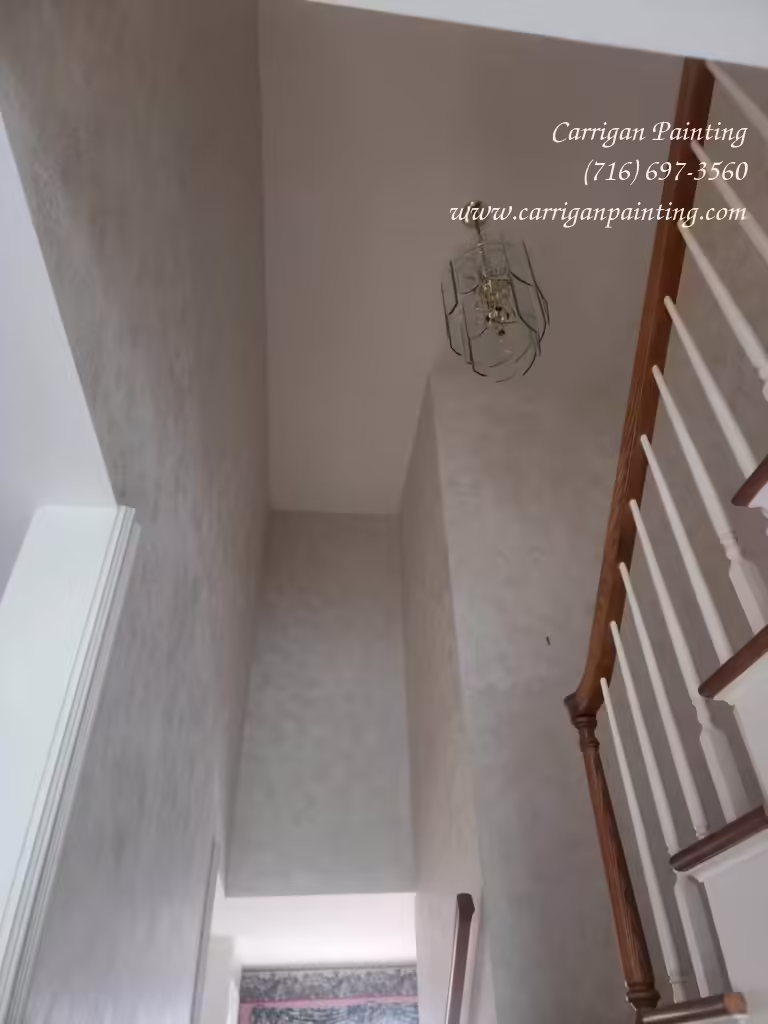 Stairwell ceiling professionally painted in Wood Wind Acres, Orchard Park NY 