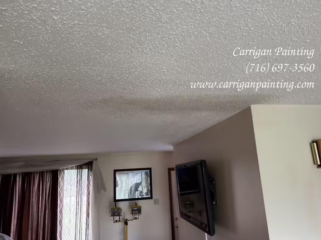 Fresh popcorn ceiling texture repair in Lancaster NY 14086
